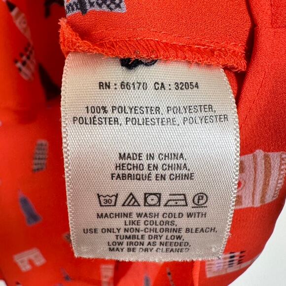 Maeve Anthropologie Blouse Womens 2 Preppy Office Flirty Summer Career Orange - Picture 10 of 10
